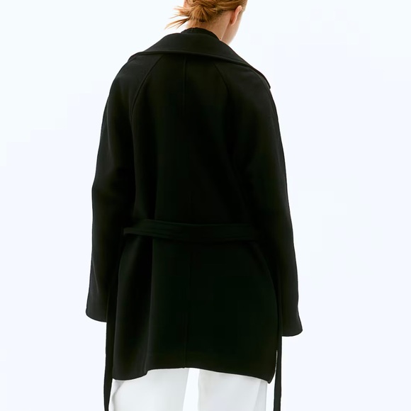 Tie-Belt Felted Pea Coat - Picture 3 of 4